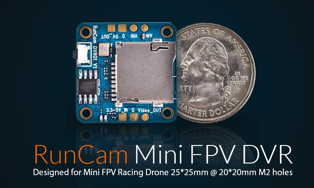 Runcam DVR01 Mini FPV DVR Module Lossless Video Output for VTX of Mini FPV Racing Drone M2 holes