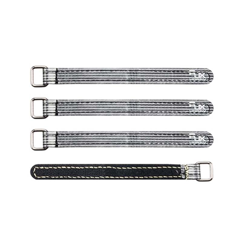 4Pcs RJX 12x120mm 12x130mm 12x140mm Black Fiber Metal Clips Battery Strap For RC Drone Battery