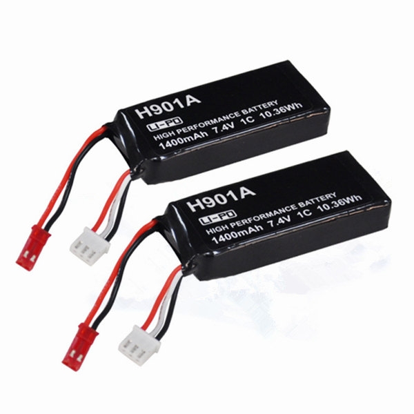 2Pcs 7.4V 1400mAh Lipo Transmitter Battery For Hubsan X4 H501S H502S H109S H901A H906A Transmitter