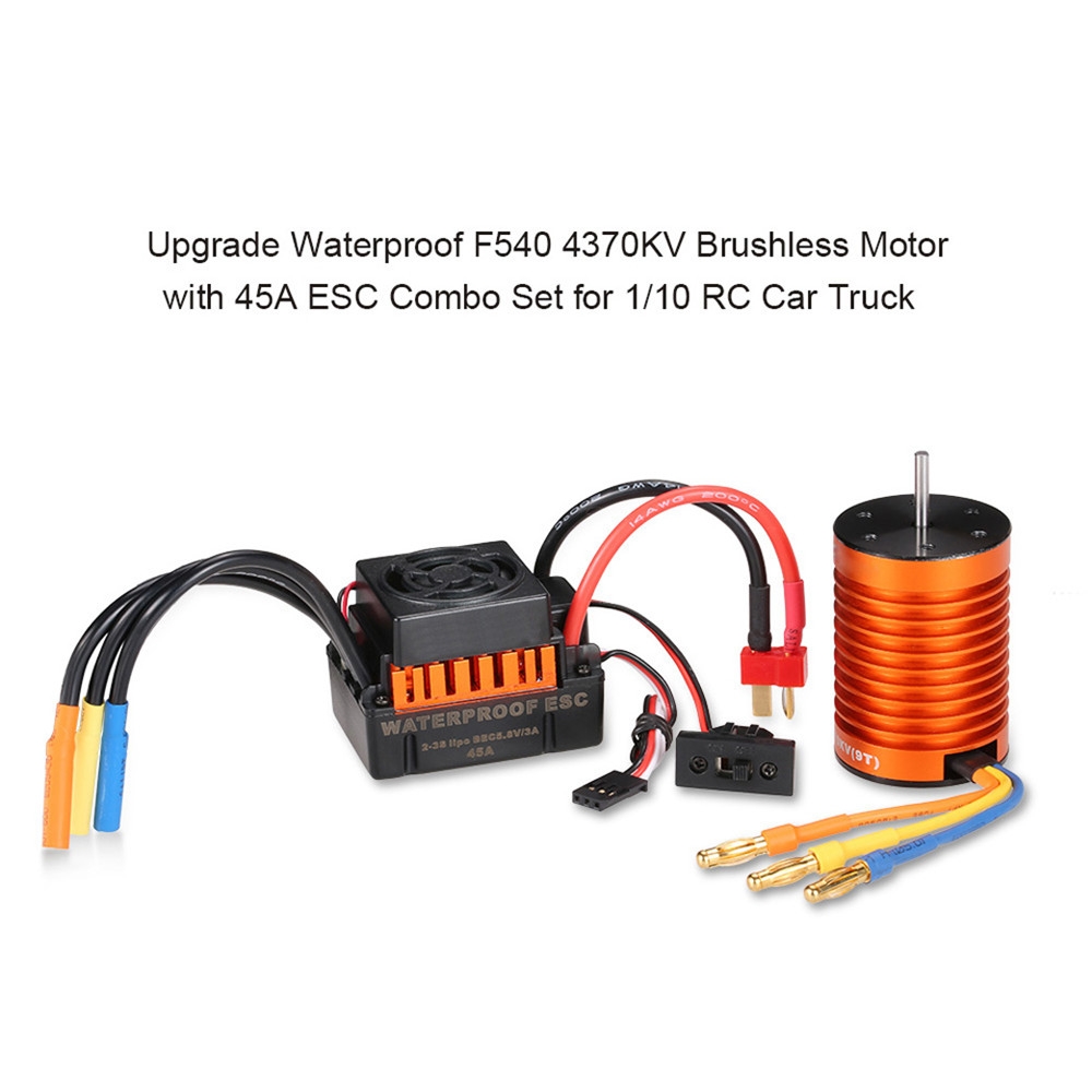 Surpass Hobby F540 Waterproof 4370KV Brushless Motor +45A ESC for 1/10 Rc Car Parts