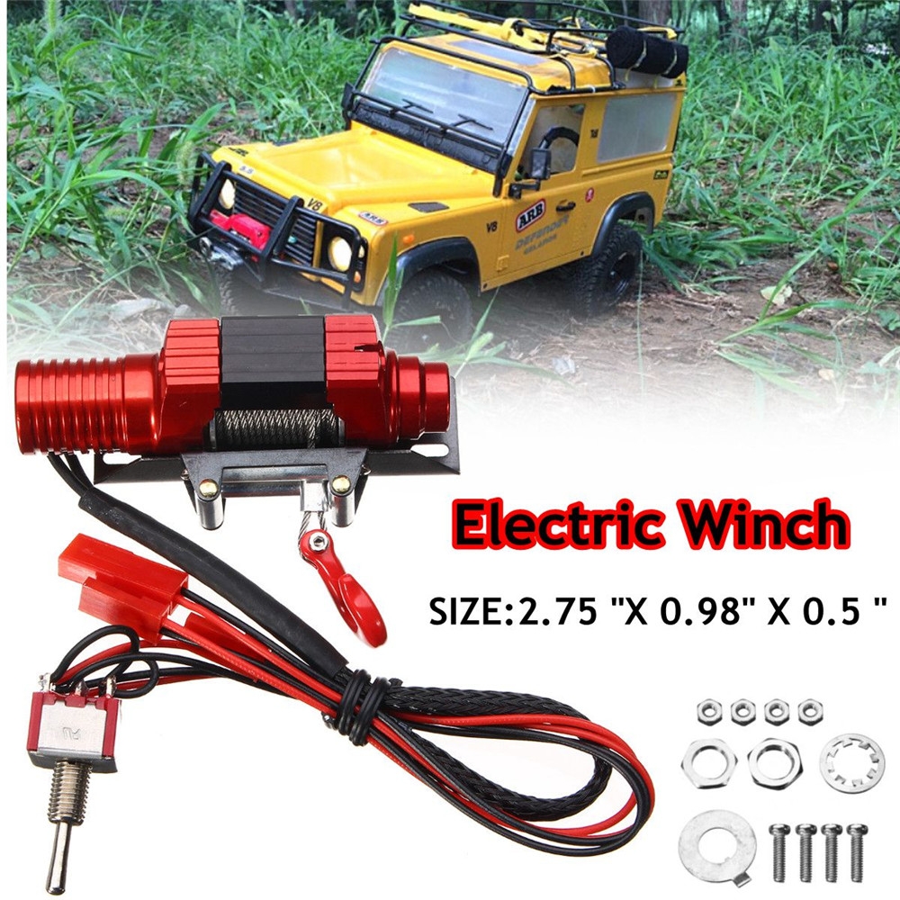 Electric RC Car Winch Controller Traction All Metal For 1/10 SCX10 TRX4 D90 Crawlers Part