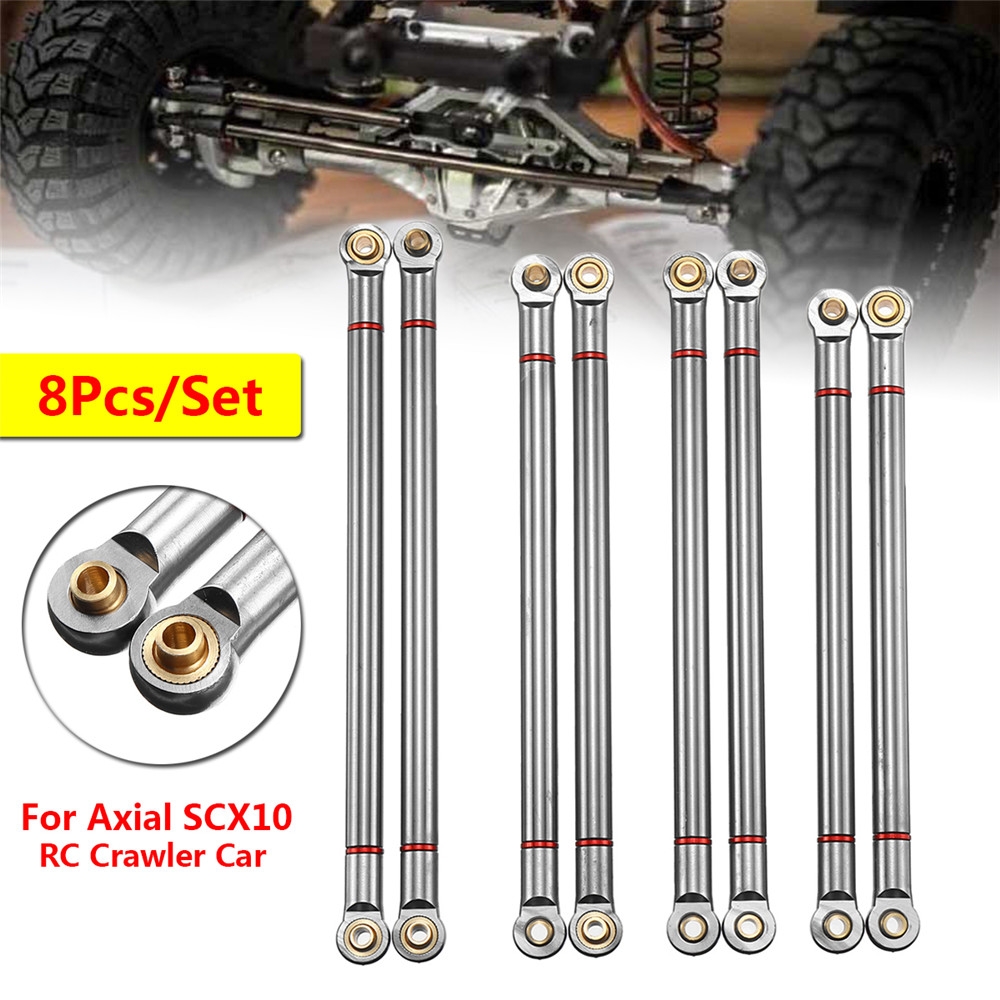 8PC Aluminum Alloy Link Support Rod 313mm Wheelbase For Axial SCX10 1/10 RC Crawler Car Parts - Photo: 1