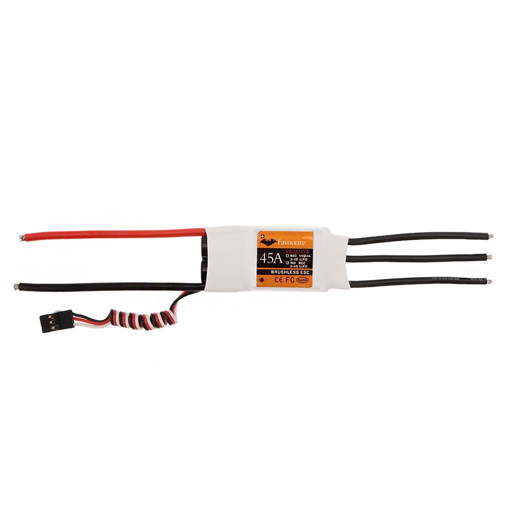 Favourite FVT Swallow Series 45A 2-4S Brushless ESC With 5V 3A BEC For RC Airplane