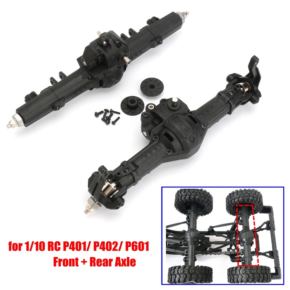 Front +Rear Black Gear Box Set for 1/10 Axle HG P401/P402/P601 Crawler RC Car Truck Parts