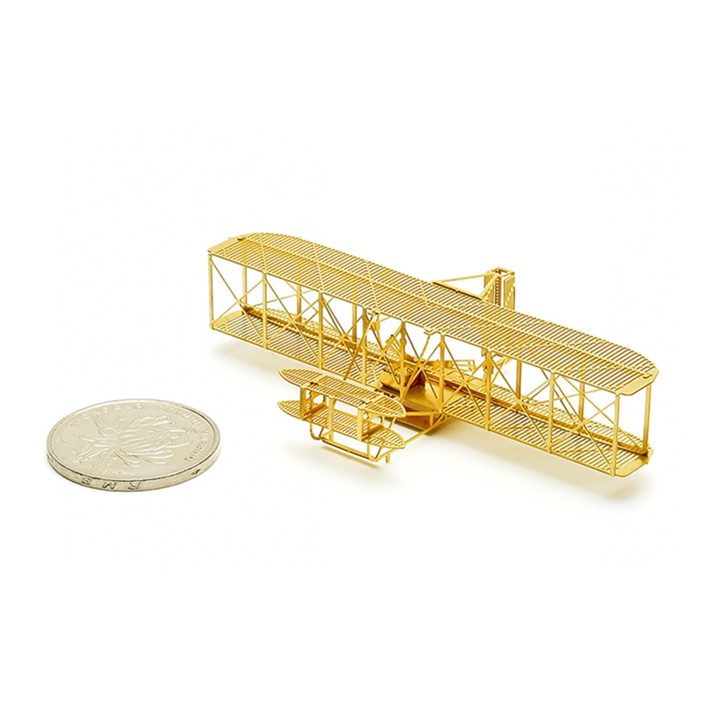 1/160 Scale 3D DIY Brass Etched Model Kit Wright Biplane RC Airplane Metal Puzzle Miniature Adult