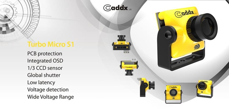 Caddx Micro Turbo S1 2.3mm NTSC 600TVL 1/3" CCD Low Latency FPV Camera Integrated OSD W/ Case