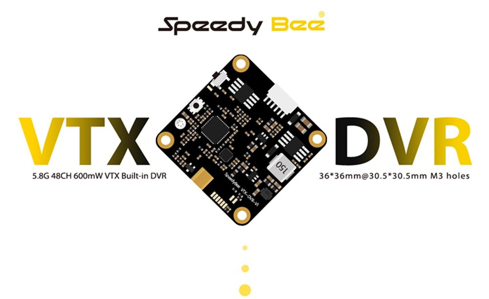 SpeedyBee VTX-DVR 5.8G 48CH 600mW VTX Built-in DVR Support Betaflight CMS Control/IRC Tramp/PIT Mode