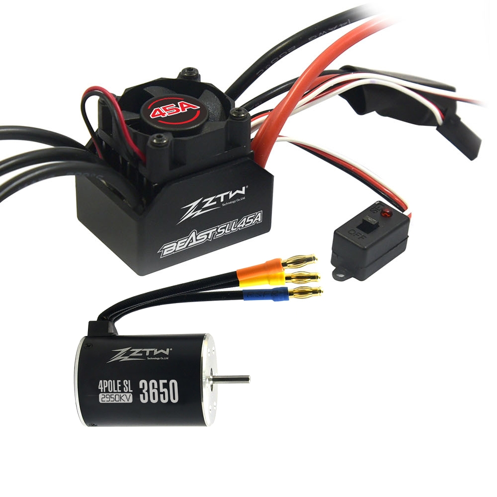 Beast Brushless Sl 3650B 2950Kv Rc Car Motor With SLL 45A Waterproof ESC Set For 1/10 Rc Car