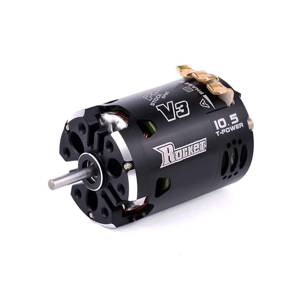Rocket 540 V3 10.5T Sensored Brushless 7.2 Spec Competition RC Car Motor With Two Way Inductive