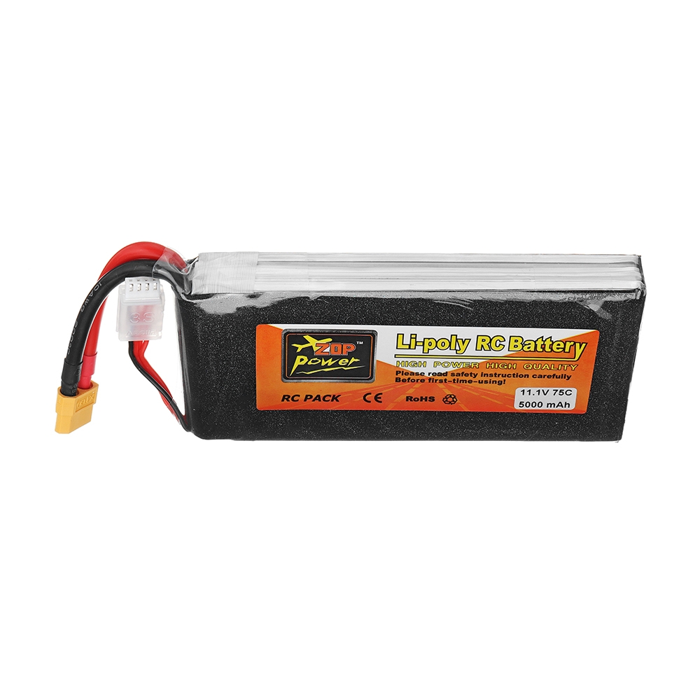 ZOP Power 11.1V 5000mAh 75C 3S Lipo Battery XT60 Plug for RC Model