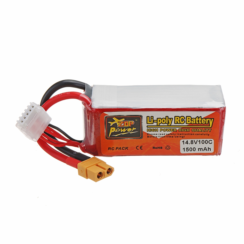 ZOP POWER 14.8V 1500mAH 100C 4S Lipo Battery With XT60 Plug For RC Models