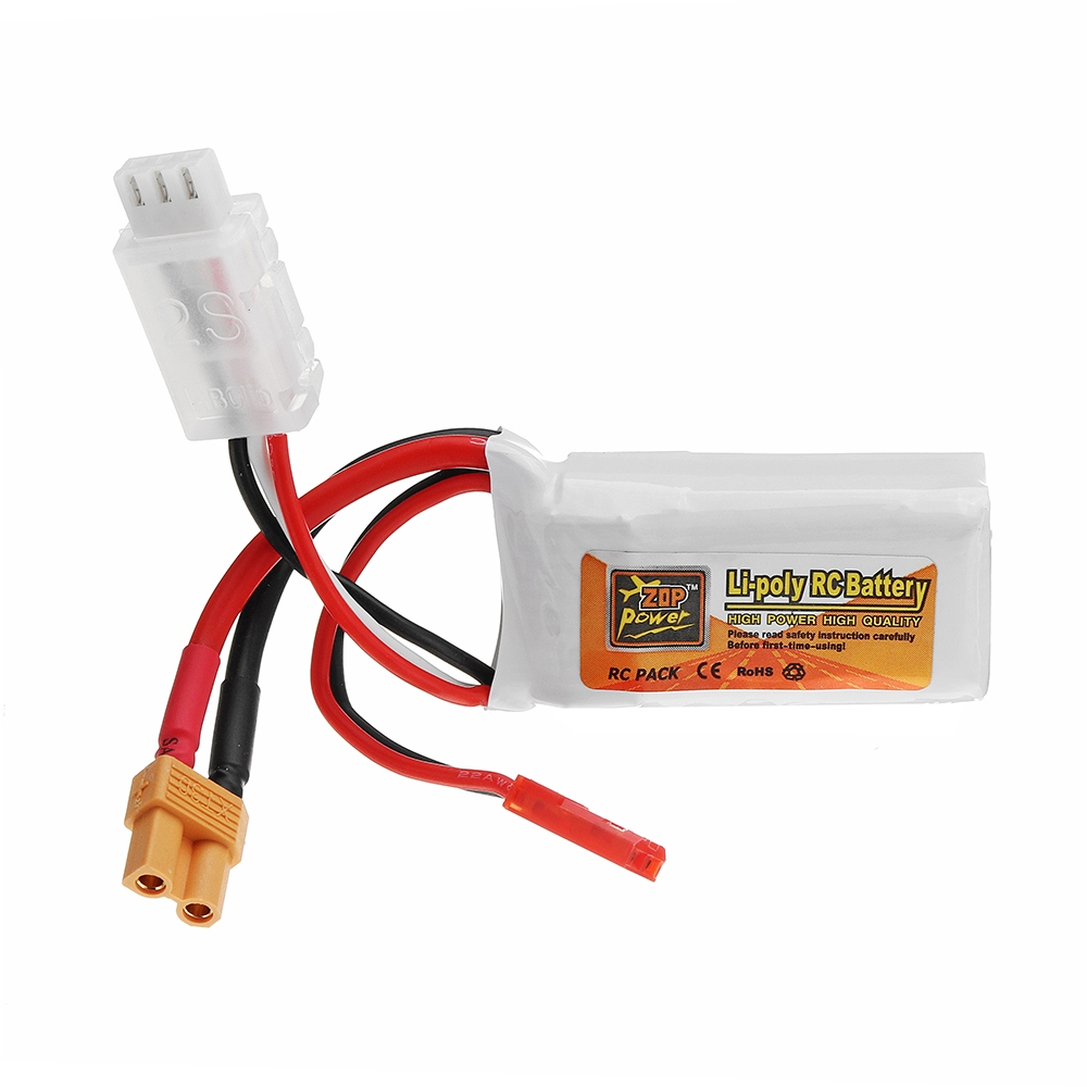 ZOP POWER 7.4V 550mAh 70C 2S Lipo Battery With JST/XT30 Plug For FPV Racing