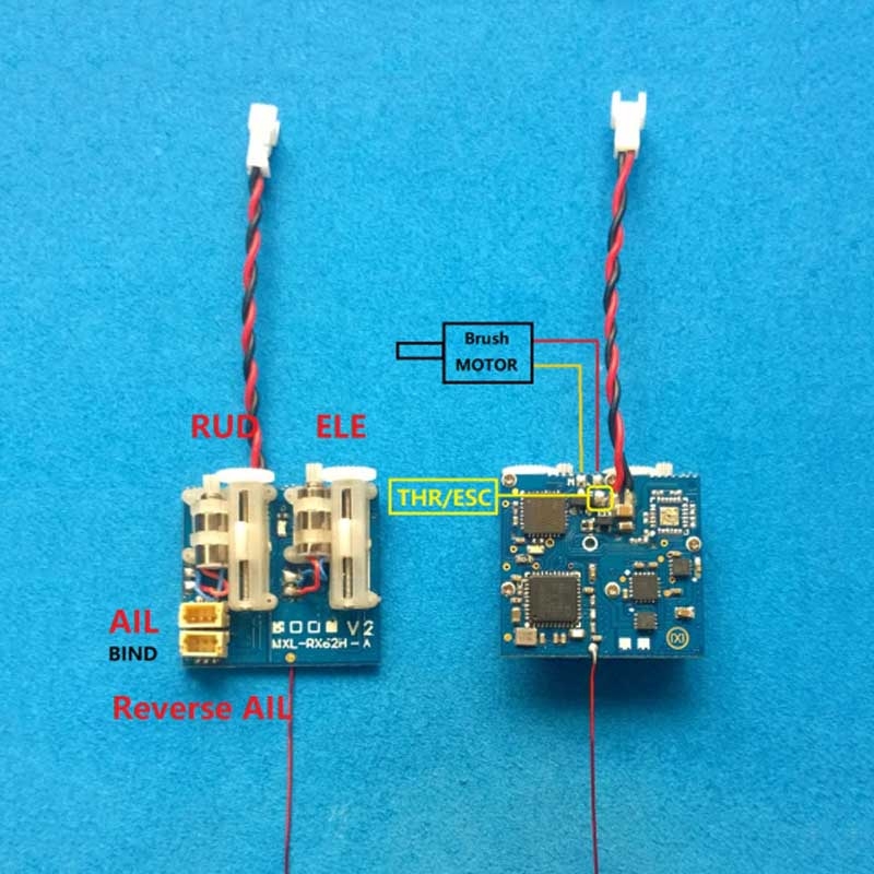 Oversky MXL-RX62H V2 Receiver Integrated with Dual Servo for Frsky DSMX DMS2 FUTABA SFHSS