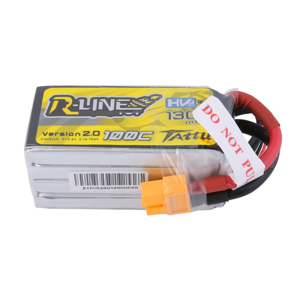 Gens Tattu R-Line 15.2V 1300mAh 100C 4S1P Lipo Battery With XT60 Plug For RC FPV Drone