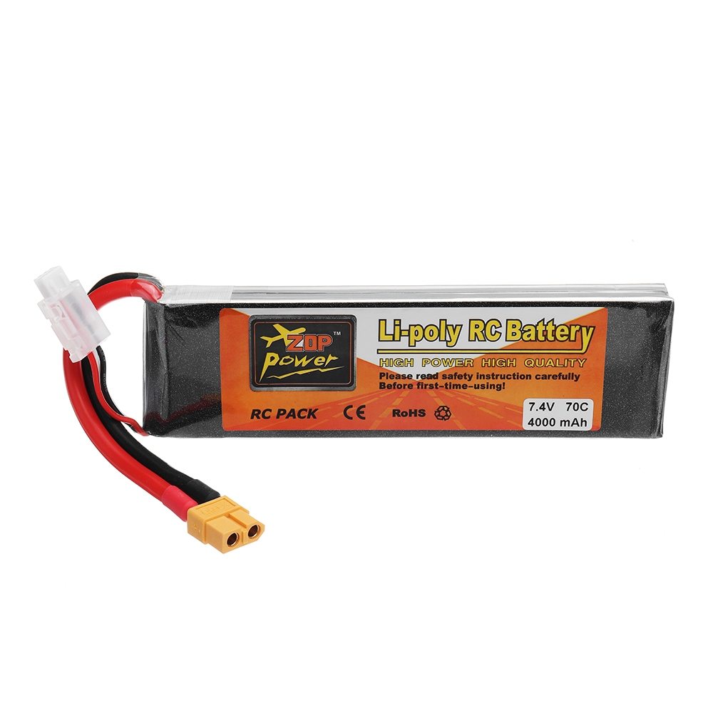 ZOP POWER 7.4V 4000mAh 70C 2S Lipo Battery With XT60 Plug For RC Model