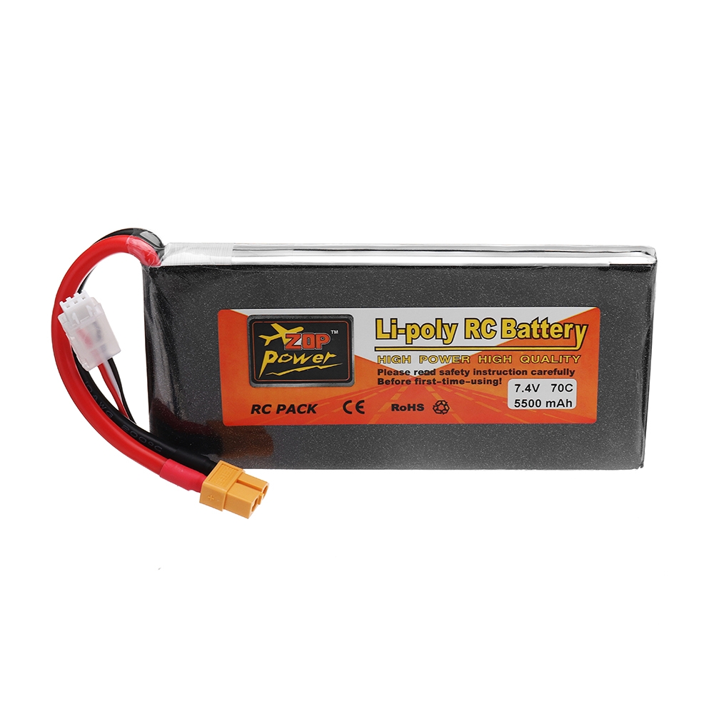 ZOP POWER 7.4V 5500mAh 70C 2S Lipo Battery With XT60 Plug