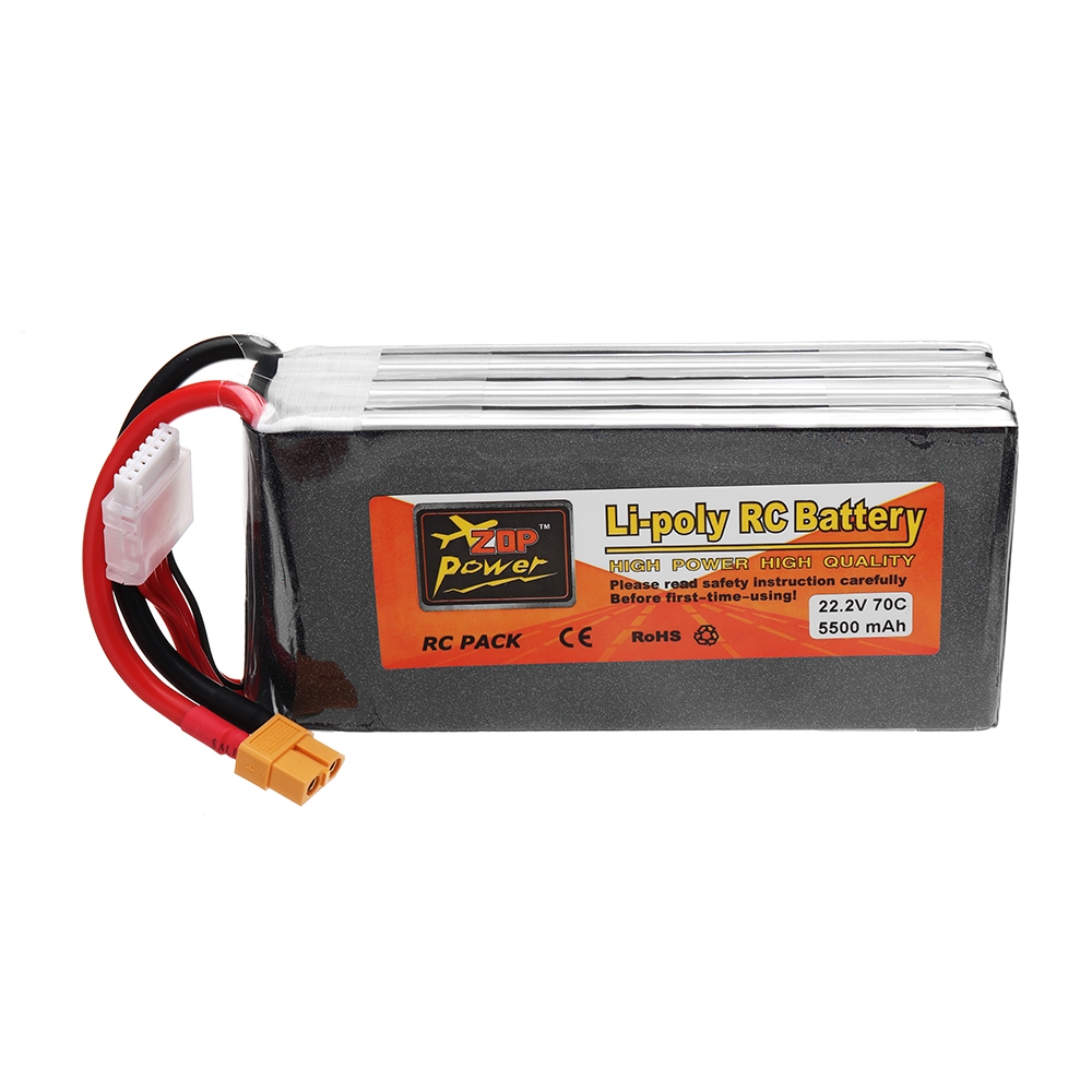 ZOP POWER 22.2V 5500mAh 70C 6S Lipo Battery With XT60 Plug For RC Models