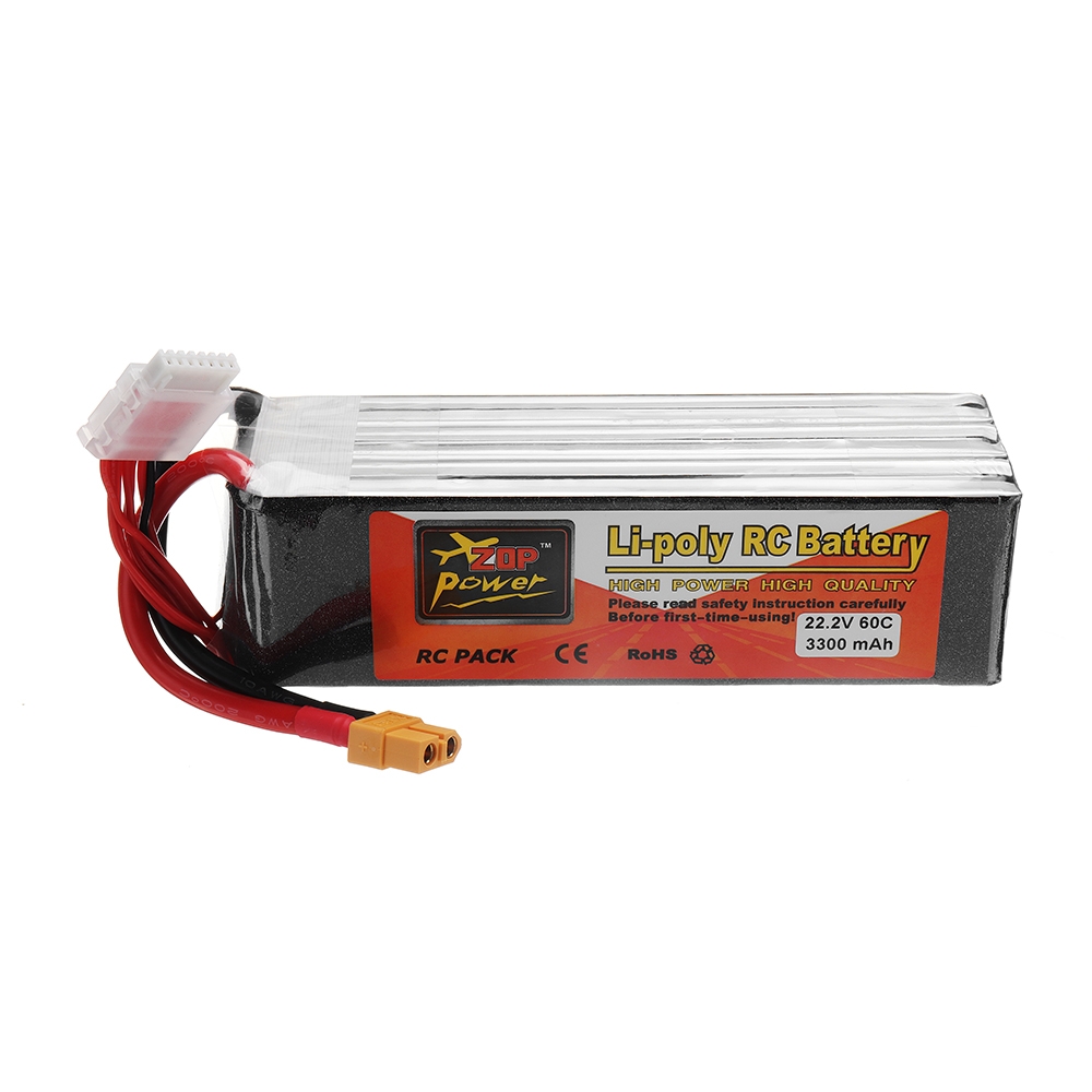 ZOP POWER 22.2V 3300mAh 60C 6S Lipo Battery With XT60 Plug For RC Models
