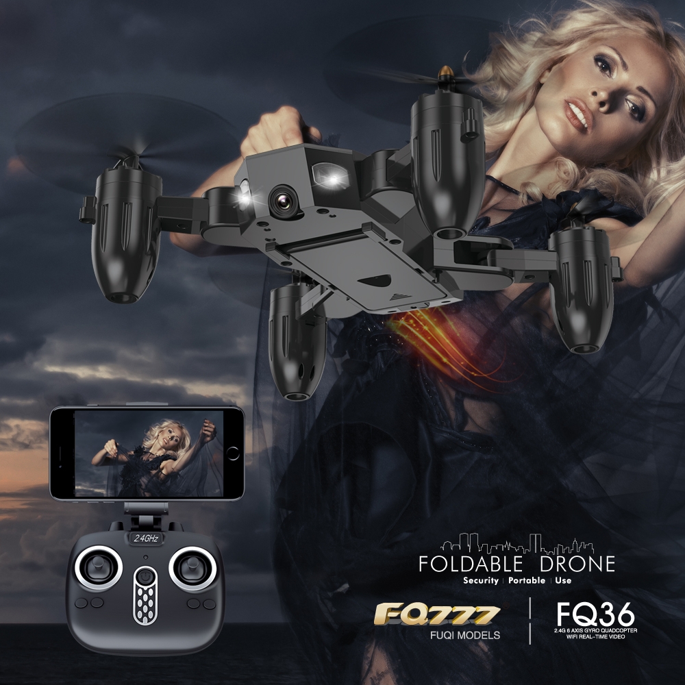 FQ777 FQ36 Mini WiFi FPV with 720P HD Camera Altitude Hold Mode Foldable RC Drone Quadcopter RTF