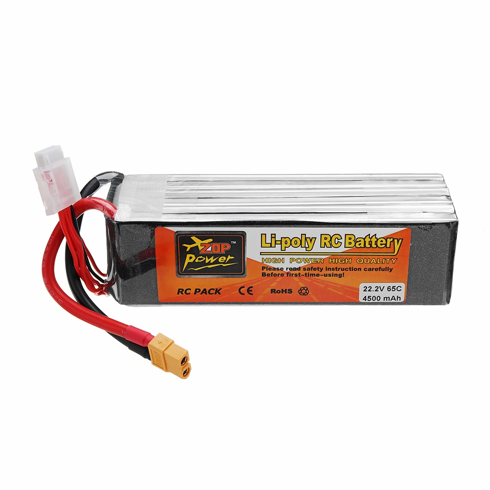 ZOP POWER 22.2V 4500mAh 65C 6S Lipo Battery With XT60 Plug