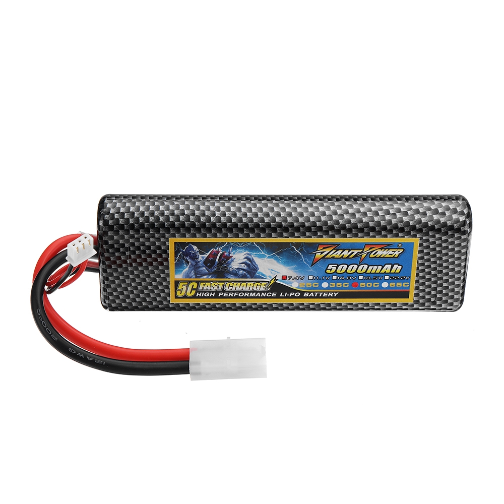 GIANT POWER 7.4V 5000mAh 50C 2S Lipo Battery With TAMIYA Plug For RC Model