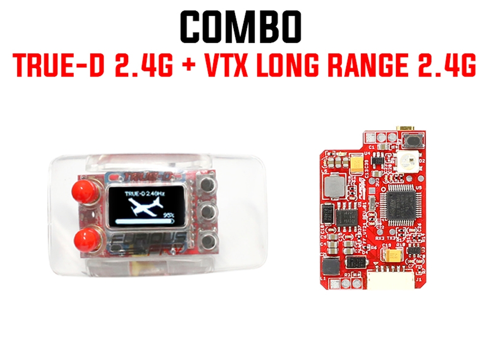 FuriousFPV TrueD 2.4G Diversity Receiver System W/ Long Range 2.4G VTX Combo for Fatshark Goggles