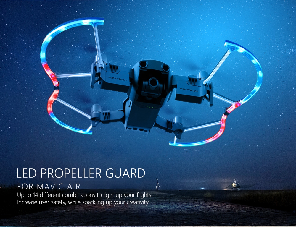 PGYTECH LED Foldable Propeller Guard Protection Cover with Colorful Lighting Mode for DJI Mavic Air