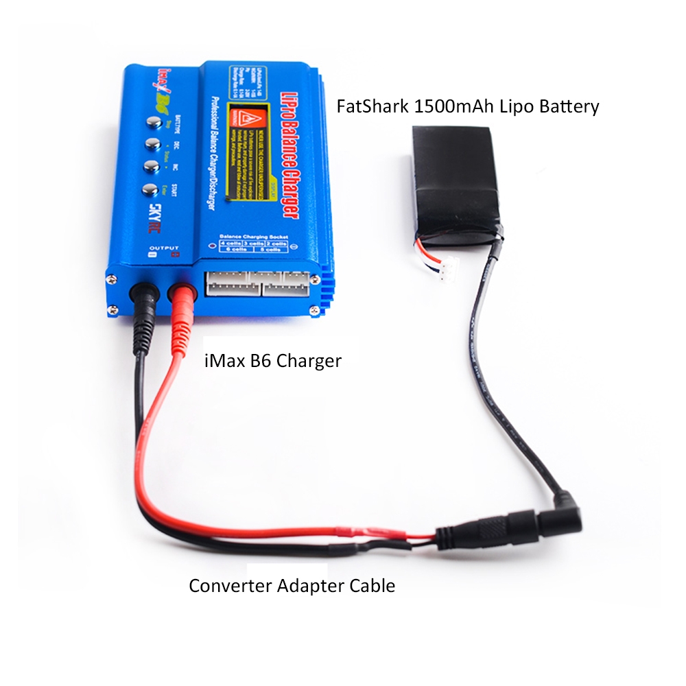 4.0mm Banana XT60 Plug to FatShark FPV Goggles Lipo Battery Charging Cable for iMax B6 Charger