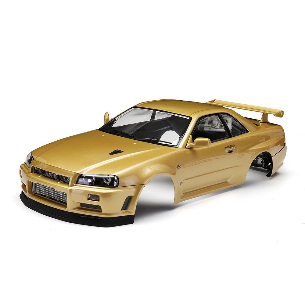 Killerbody 48645 NISSAN SKYLINE (R34) Finished Body Shell Champaign-gold for 1/10 Touring Car