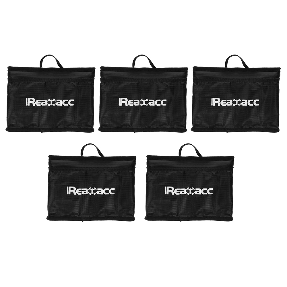 5Pcs Realacc Fireproof Explosionproof LiPo Battery Portable Safety Bag 240x180x65mm with Handle
