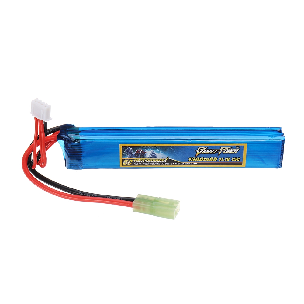 Giant Power 11.1V 1300mAh 3S 15C LiPo Battery Small Tamiya Plug