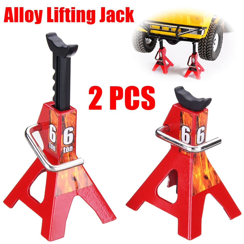 6 TON 2Pcs Alloy 1/10 Scale Jack Stands for Axial SCX10 TAMIYA CC01 RC Trucks Set Car Parts