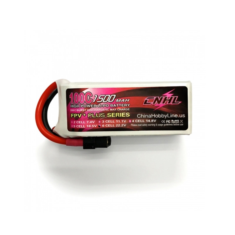 CNHL G+PLUS 22.2V 1500mAh 6S 100C Lipo Battery XT60 Plug for RC Drone FPV Racing