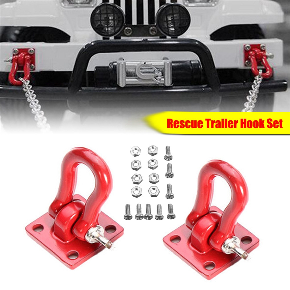 1 Pair Metal Trailer Hook Shackles Buckle for WPL RC Car Crawler Military Truck Parts