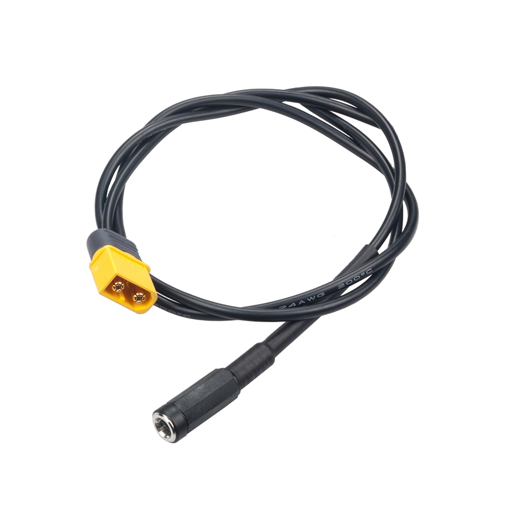 RJXHOBBY 15cm XT60 Male Bullet Connector to Female DC 5.5mm X 2.1mm Rubber Power Cable - Photo: 1