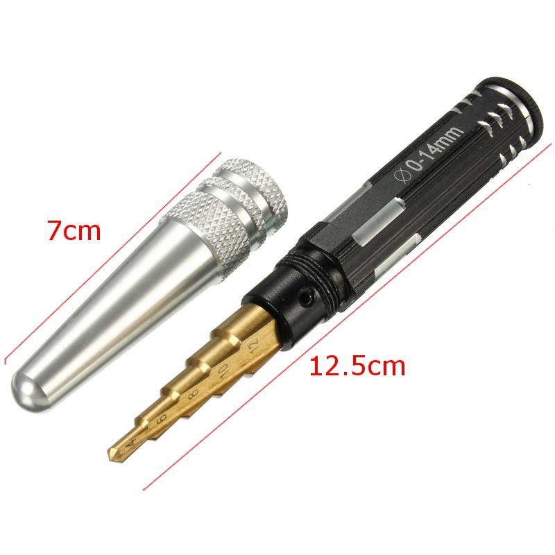 Multi-stage Titanium Reamer 4-12mm Steel Alloy Reaming Tool with Cap For RC Airplane Spare Part