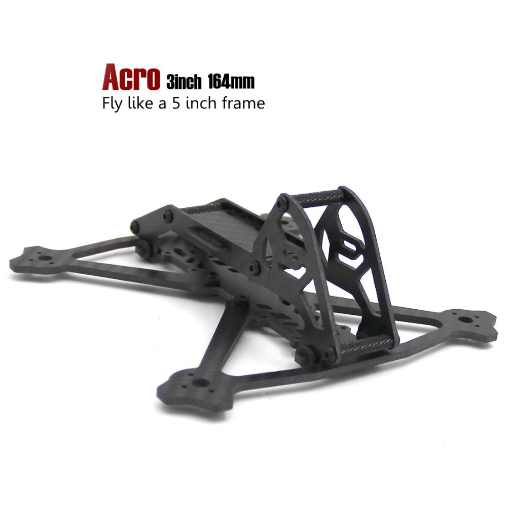 Acro 3 Inch 164mm Wheelbase 3mm Arm Carbon Fiber FPV Racing Frame Kit 52.4g