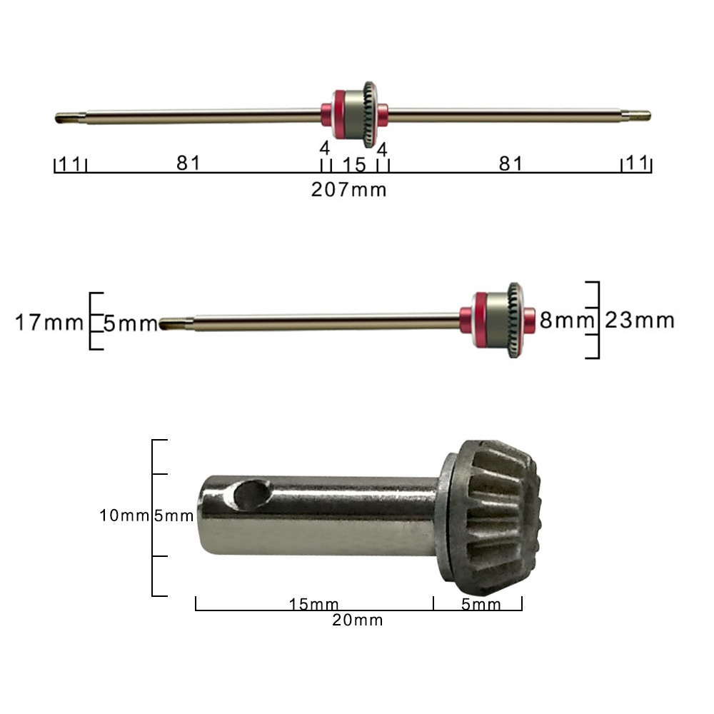 Metal Drive Front Reverse Differential For 1/12 1/16 Wpl Feiyue Subotech WLtoys HG Ruipeng RC Car