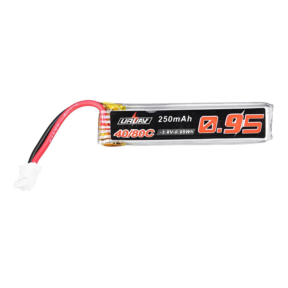 URUAV 3.8V 250mAh 40C/80C 1S Lipo Battery PH2.0 Plug for Happymodel Mobula7 Eachine US65 UK65 QX65