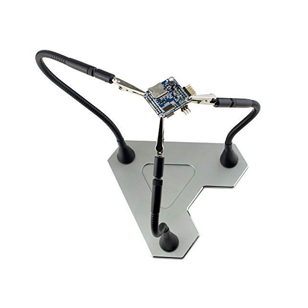 Third Hand Soldering Station CNC Aluminum Alloy w/ 3 Flexible Arm for RC Drone FPV Racing