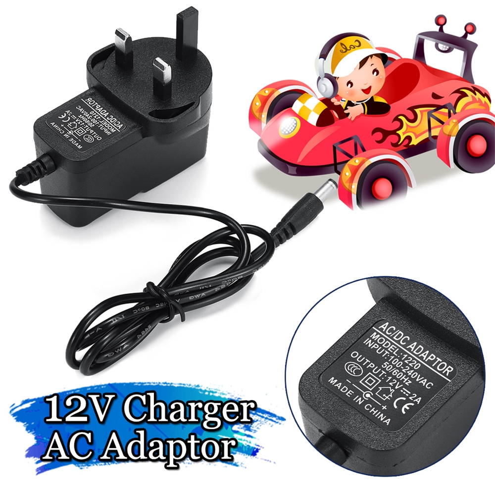 12V 2A Universal Ride On Car Bike Battery Charger AC Adapter for Kids Electric Toy