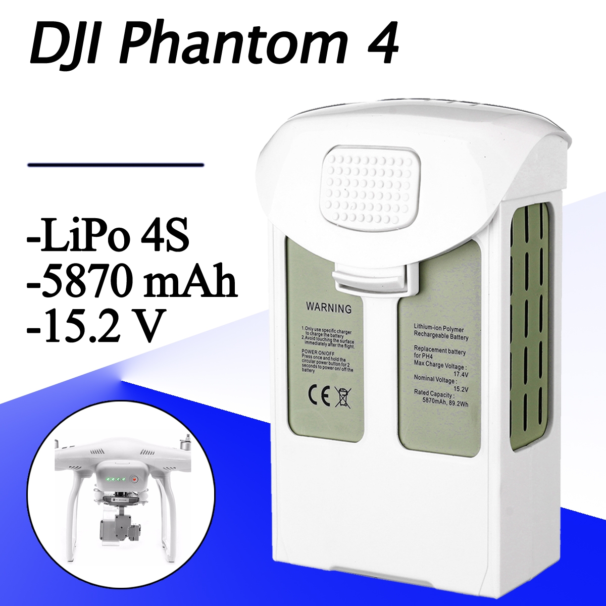 15.2V 5870mAh Intelligent Spare Flight LiPo Battery For DJI Phantom 4/Advanced/4Pro FPV Quadcopter RC Drone