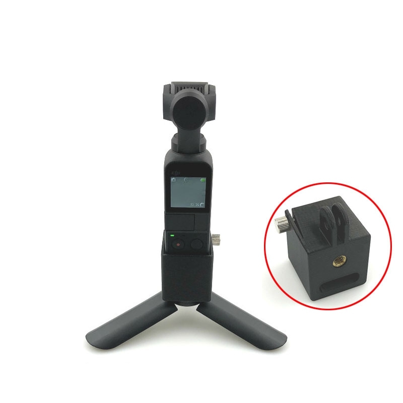 Multifunktionsmonterad Adatper 1/4 tums basfäste + Mini Plaststativ 3cm För DJI OSMO Pocket GoPro Tillbehör