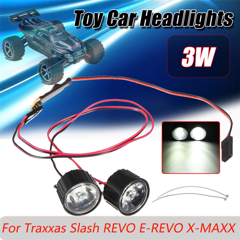 1 Pair LED Light Headlight Spotlight RC Car DIY for Traxxas Slash REVO E-REVO X-MAXX