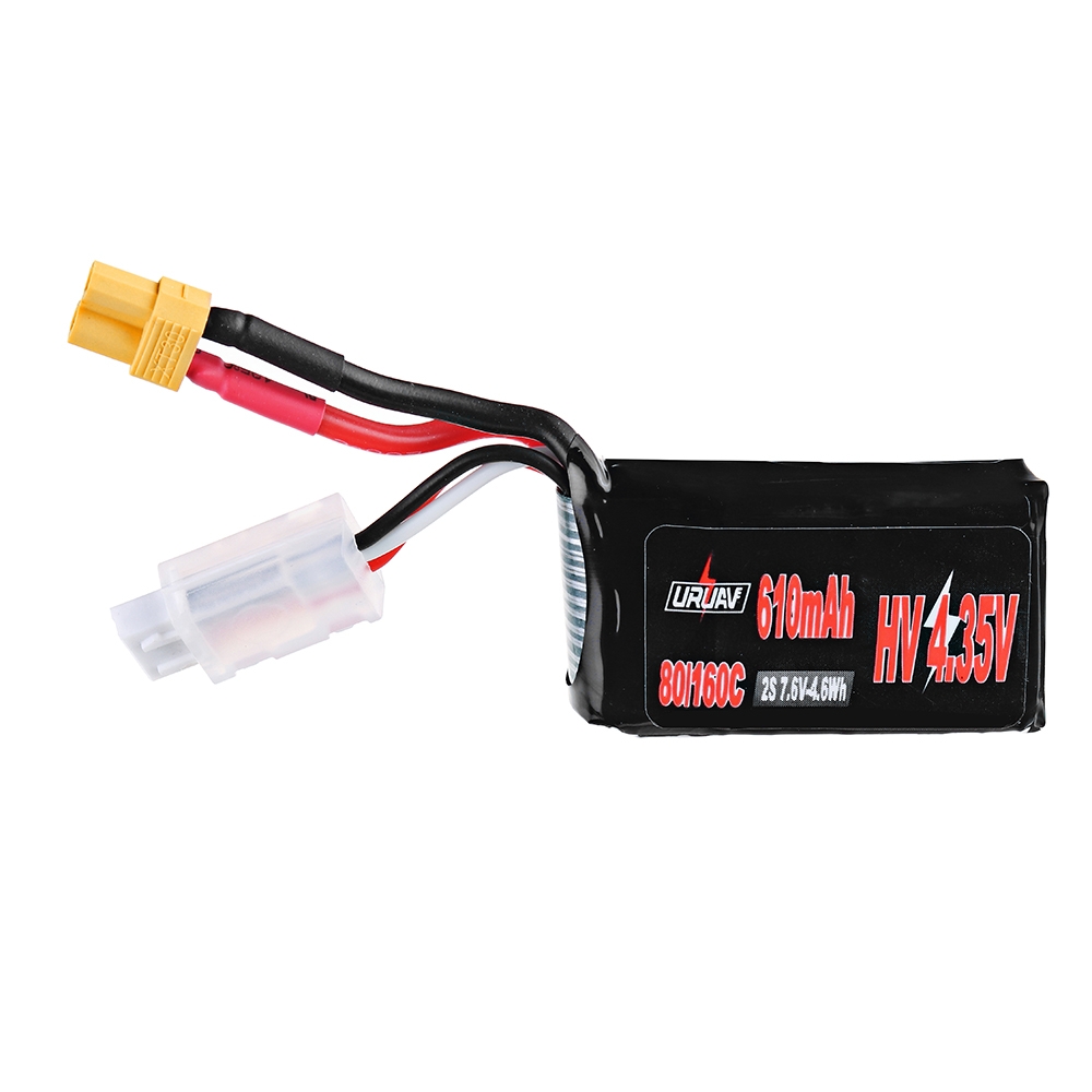 URUAV 7.6V 610mAh 80C/160C 2S Lipo Battery XT30 Plug for RC Model