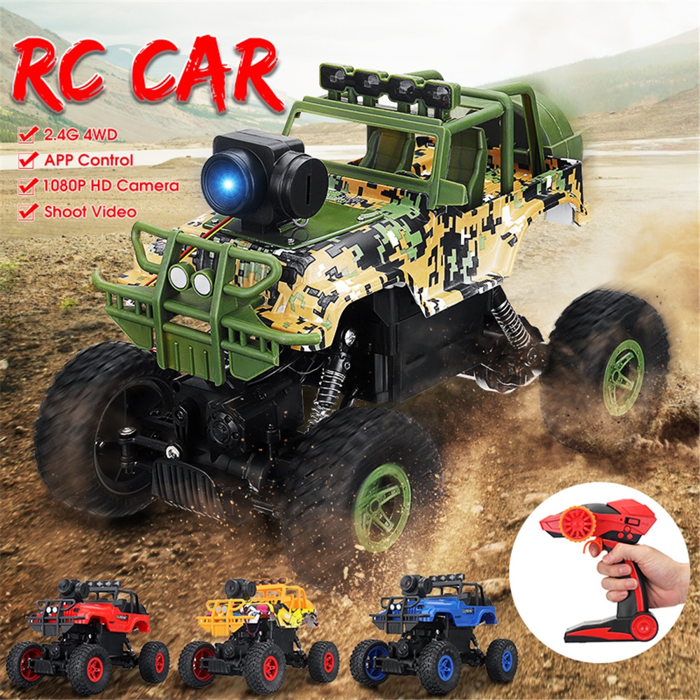 1PC Muys 1/18 2.4G 4WD Rc Car + 1080P HD WIFI FPV Appkontrollerad Off-Road Vehicle Climbing Truck RTR