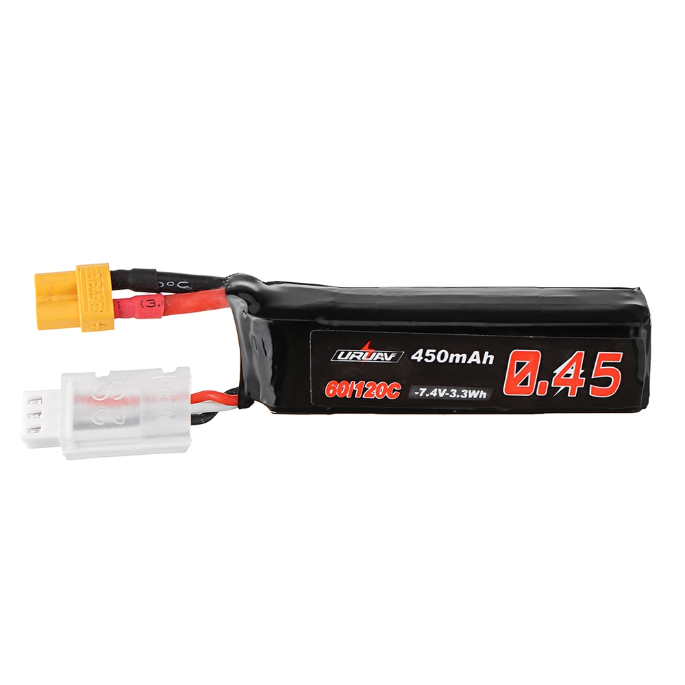 URUAV 7.4V 450mAh 60C/120C 2S Lipo Battery XT30 Plug for iFlight CineBee 75HD