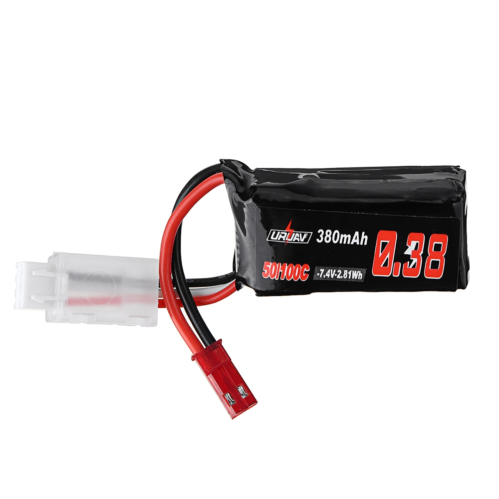 URUAV 7.4V 380mAh 50C/100C 2S Lipo Battery JST Plug for Fpv Racing Drone