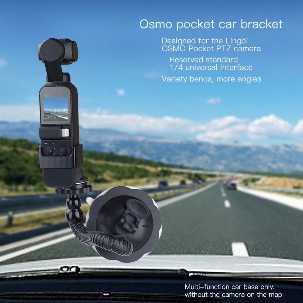 Vehicle Windshield Suction Cup Car Mount 1/4 Bracket Holder Stand for DJI OSMO Pocket Handheld Gimbal