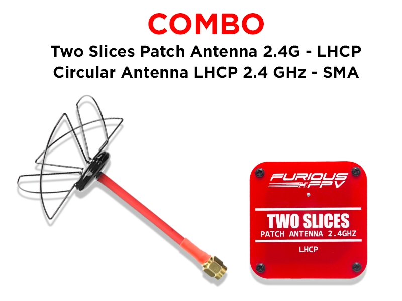 FuriousFPV 2.4 GHz and Two Slices Patch Circular FPV Antenna LHCP/RHCP SMA Male for RC Drone